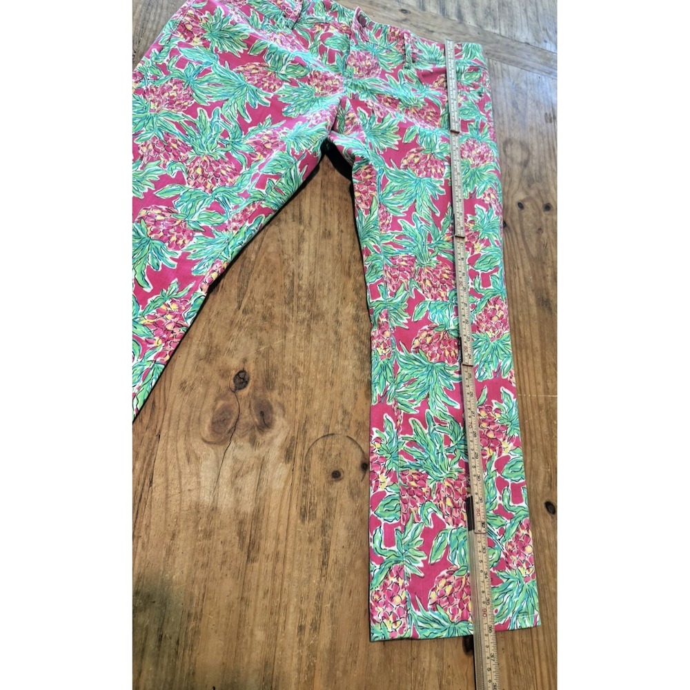 Lilly Pulitzer Worth Straight Jeans Sz 14 Spike The Punch Orchid Pink Pineapple - Picture 6 of 14